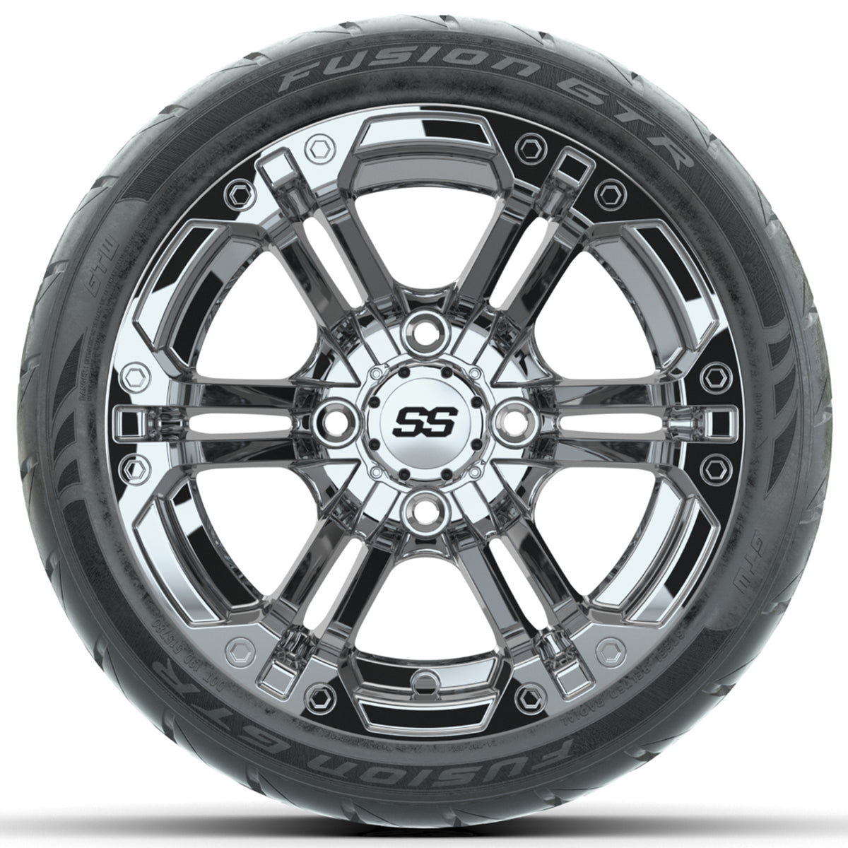 Set of (4) 12" GTW Specter Wheels with 215/40-R12 Fusion GTR Street Tires