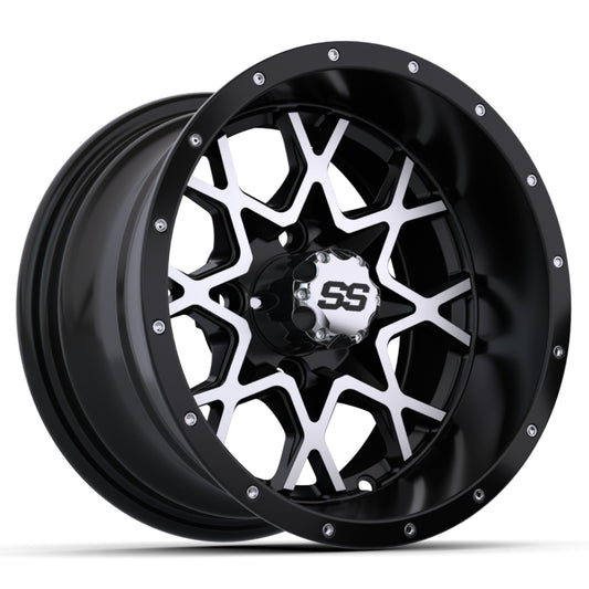VORTEX 2 WHEEL, 12X7 MATTE BLACK/MATTE MACHINED