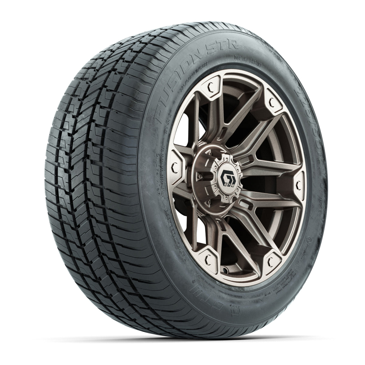 GTW® Graffiti Satin Bronze 14" Wheels with 255/50-R14 Fusion STR DOT Approved Street Tires - Full Set