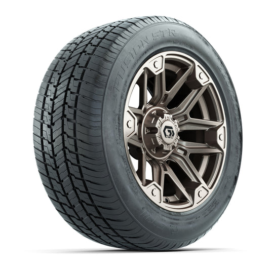 GTW® Graffiti Satin Bronze 14" Wheels with 255/50-R14 Fusion STR DOT Approved Street Tires - Full Set