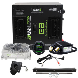 EZGO Freedom RXV Eco Lithium 51v 105Ah GEN3 Battery Bundle - Thru Hole 10 year warranty