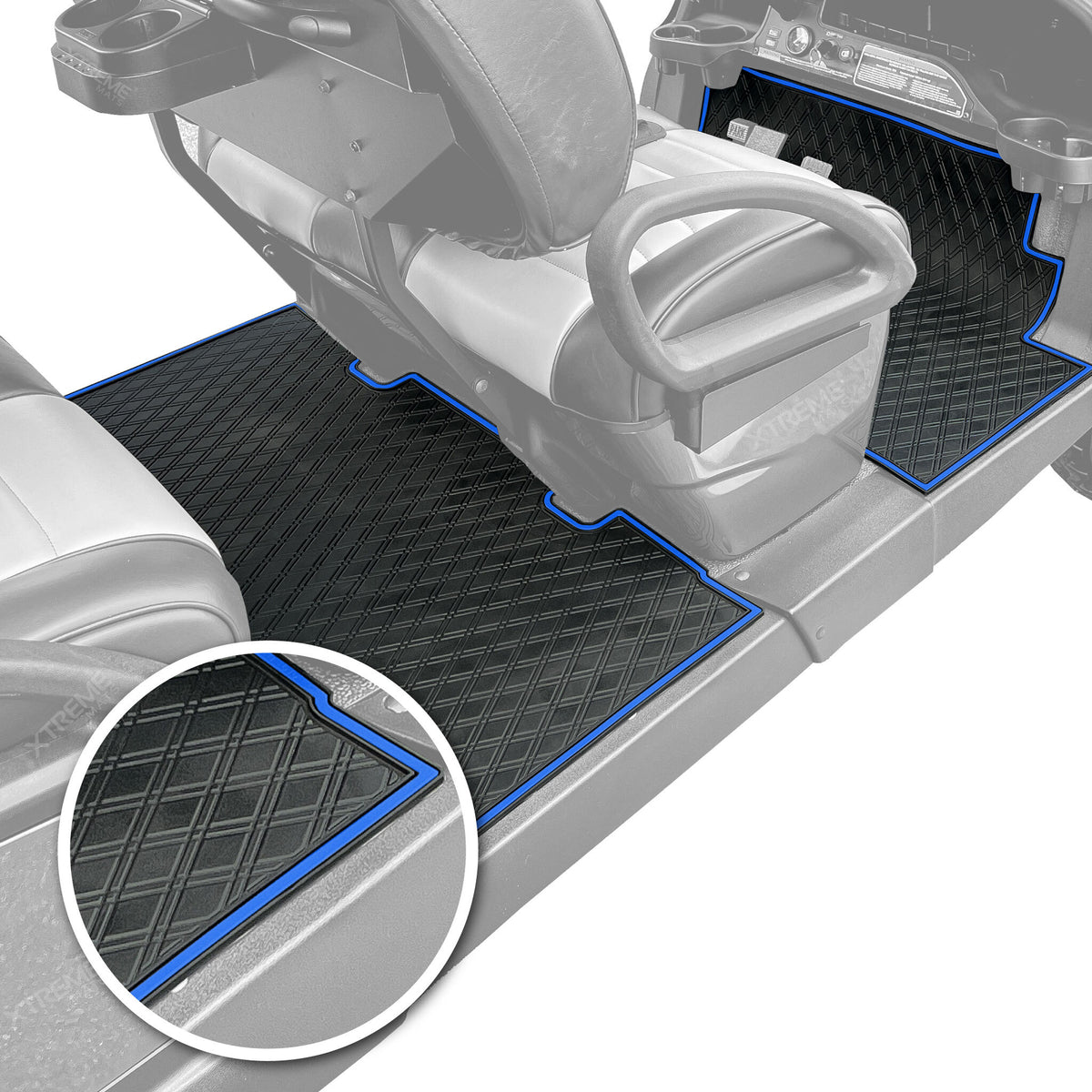 Xtreme Mats Club Car Onward Floor Mat | Full Coverage Black & Blue | 2004-Up