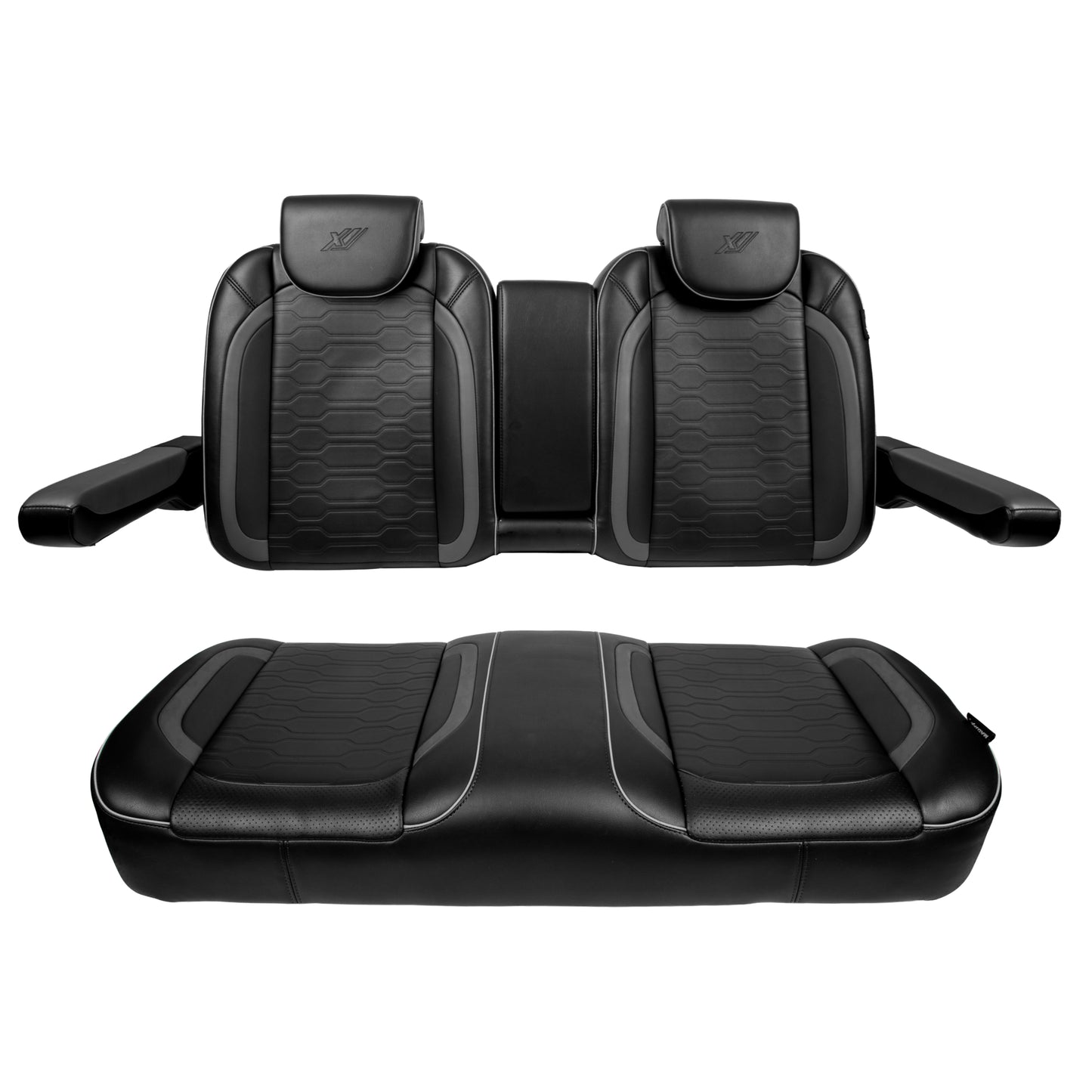 MadJax Black Commander Front Seat Cushions | EZGO TXT & MadJax XSeries Golf Carts
