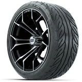 GTW Spyder Machined/Black 15 inch Wheels with 215/40-R15 Fusion GTR Street Tires Full Set