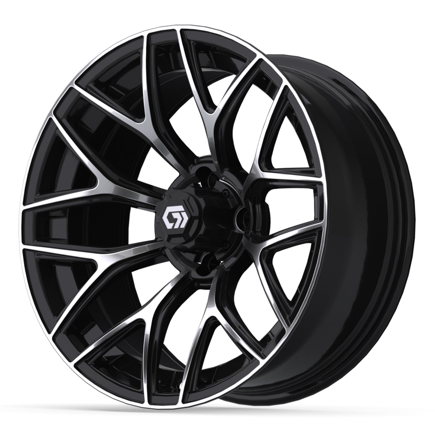 GTW Monaco Black & Machined 16" Golf Cart Wheel