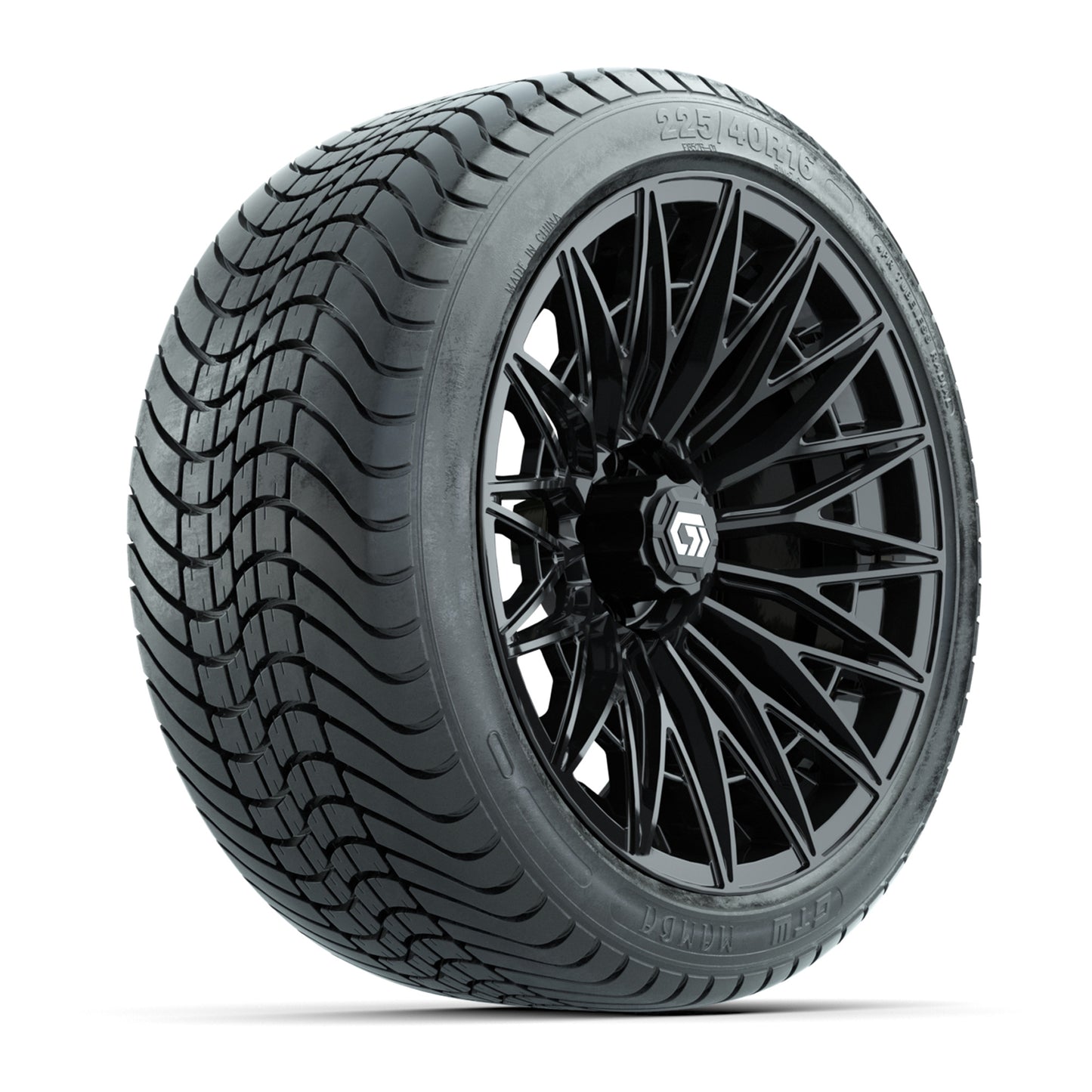 GTW® Blur Gloss Black 16" Wheels with 225/40-R16 Mamba Street Tires - Full Set