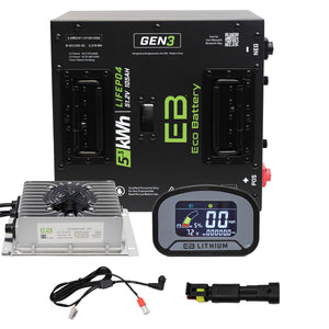 ICON EV 2017-2021 Eco Lithium 51v 105Ah GEN3 Toyota Neos Controller Battery Bundle - Thru Hole