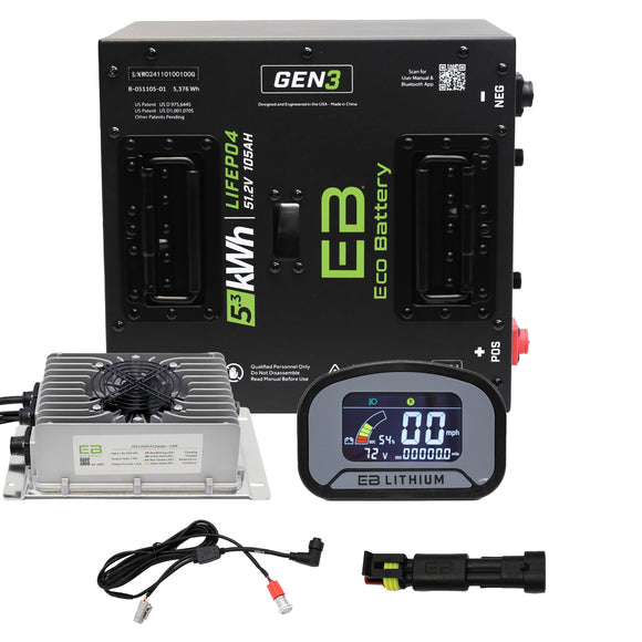 ICON EV 2017-2021 Eco Lithium 51v 105Ah GEN3 Toyota Neos Controller Battery Bundle - Thru Hole