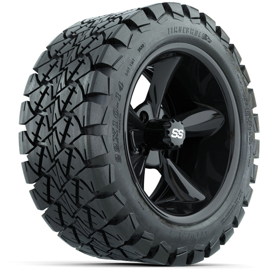 Set of (4) 14" GTW Godfather Wheels with 22x10-14 GTW Timberwolf All-Terrain Tires