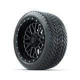 Set of (4) 14 in GTW® Helix Machined & Black Wheels with 225/30-14 Mamba Street Tire