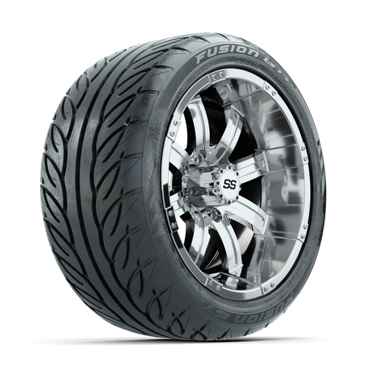 GTW Tempest Chrome 14 in Wheels with 225/40-R14 Fusion GTR Street Tires Full Set