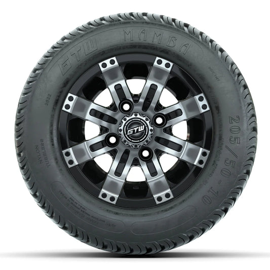Set of (4) 10" GTW Tempest Wheels with 205/50-10 Kenda Pro Tour Tires