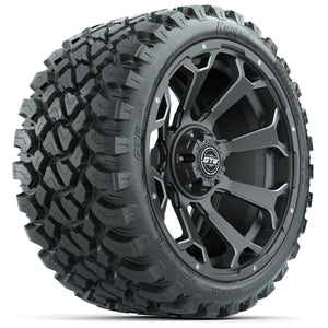 Set of (4) 15″ GTW Raven Matte Gray Wheels with 23x10-R15 Nomad All-Terrain Tires