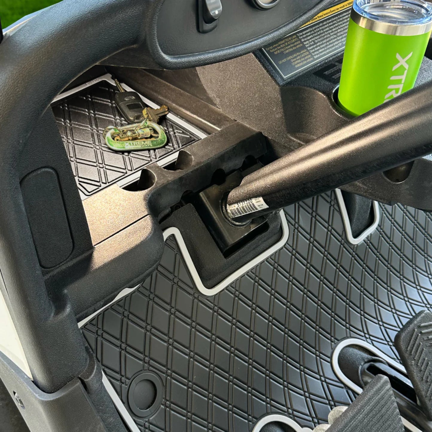 Xtreme Mats Full-Coverage Golf Cart Floor Mat | EZGO RXV 2008-2022 / 2Five / Western – Black/Gray