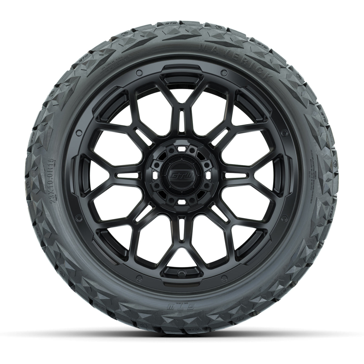 GTW Bravo Matte Black 15 in Wheels with 23x10.00-R15 Maverick All-Terrain Tires – Full Set