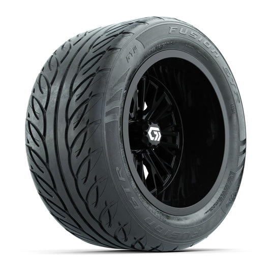 GTW Viper Gloss Black 14x9 Wheels with 255/45-R14 Fusion GTR Street Tires - Set of 4