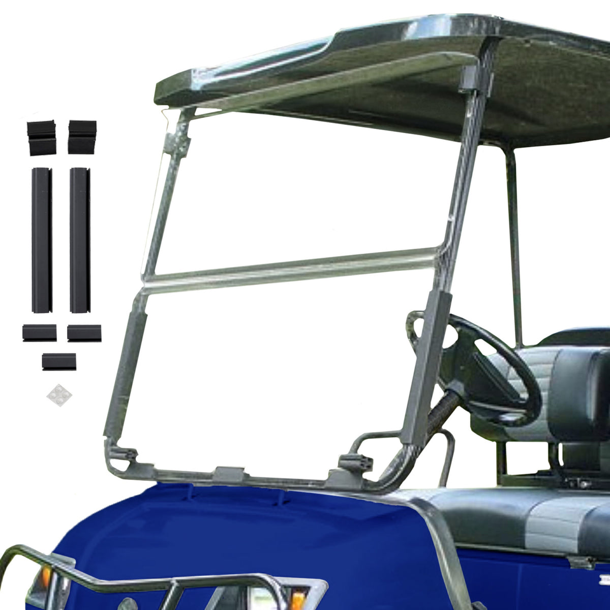 Yamaha G14–G19 Clear Folding Windshield | 1/4" Acrylic | Made in USA