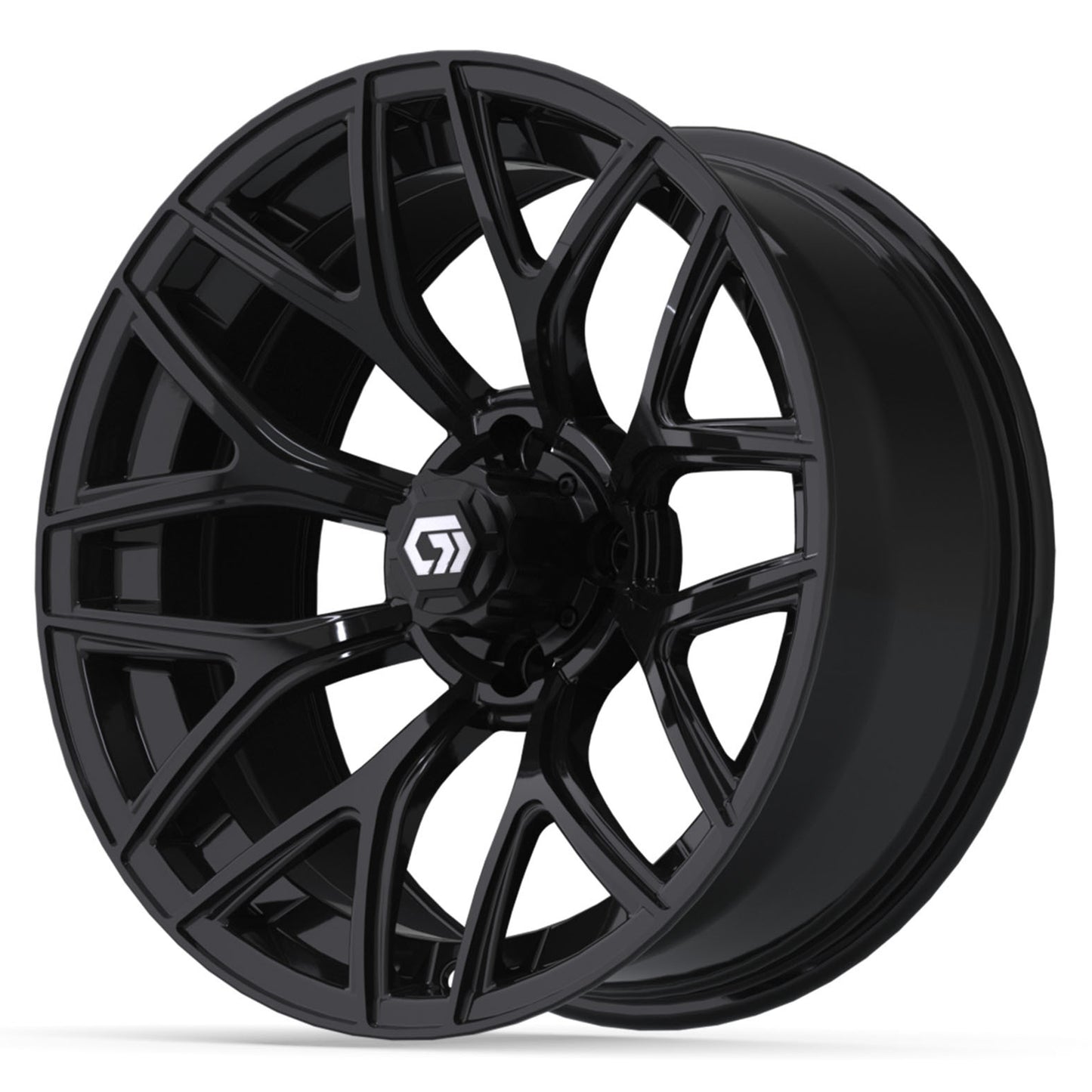 GTW Monaco Gloss Black 16" Golf Cart Wheel