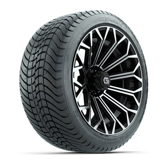 GTW® Phantom Black/Machined 16" Wheels with 225/40-R16 Mamba Street Tires - Full Set