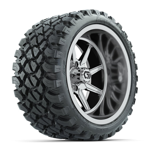 GTW® Reaper Chrome 15" Wheels with 23X10-R15 Nomad Steel Belted Radial All-Terrain Tires - Full Set