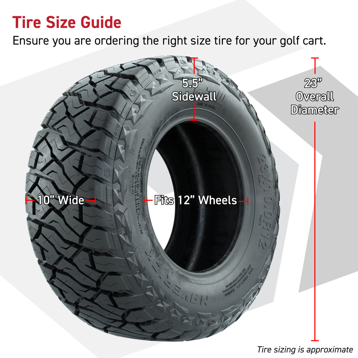 GTW Maverick Radial All Terrain Tire - 23x10R12 Hybrid Radial Tire