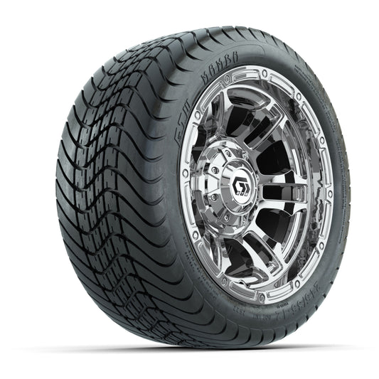 GTW® Shogun Chrome 12 in Wheels with 215/35-12 Mamba Street Tires Full Set
