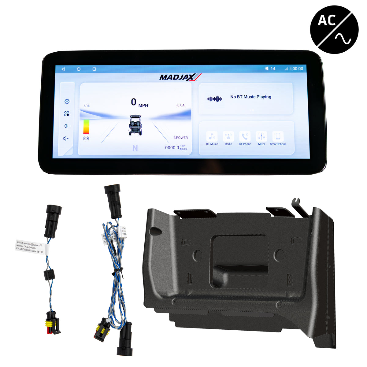 MadJax® Kinect™ Display Screen Kit for Club Car Precedent, Onward & Tempo — Eco Battery, A/C Motor & Navitas TAC2 (2004-Up)
