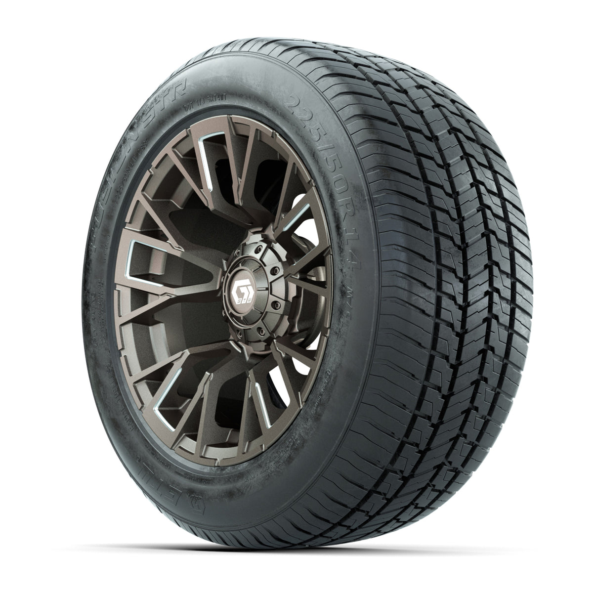 GTW Vandal Satin Bronze/Machined 14" Wheel & 225/50-R14 Fusion STR Street Tire Package