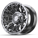 Set of 4 GTW 15" Stellar ALL CHROME Golf Cart Wheels on 23" Nomad A/T Tires