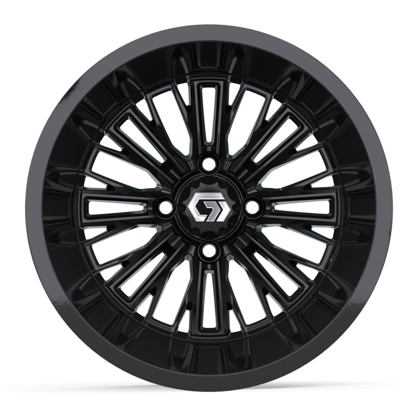 GTW® Viper Gloss Black 14" Golf Cart Wheel - Single | Deep Dish