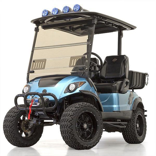 Tinted Yamaha G29/Drive 1/4" Fold-Down Windshield with Vents (Years 2007-2016)