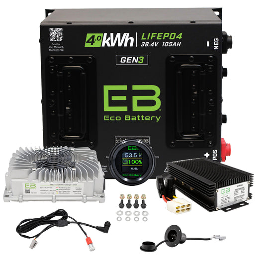 Club Car DS (36V) Eco Lithium 38V 105Ah GEN3 Battery Bundle 10 Yr Warranty