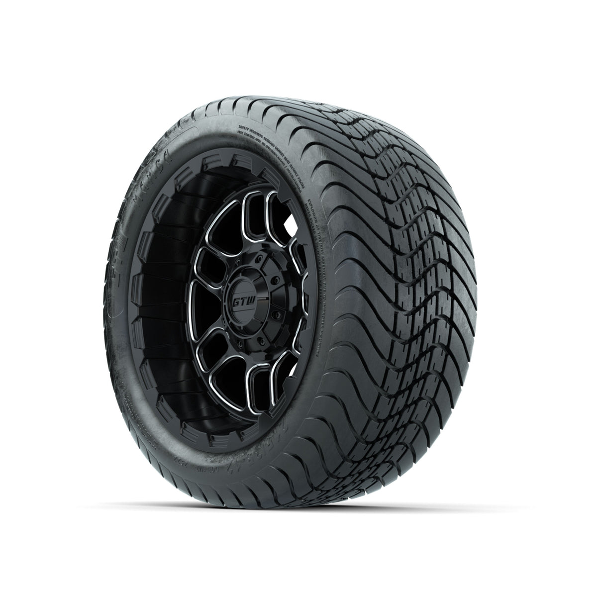 Set of (4) 12 in GTW® Titan Machined & Black Wheels with 215/35-12 Mamba Street Tires