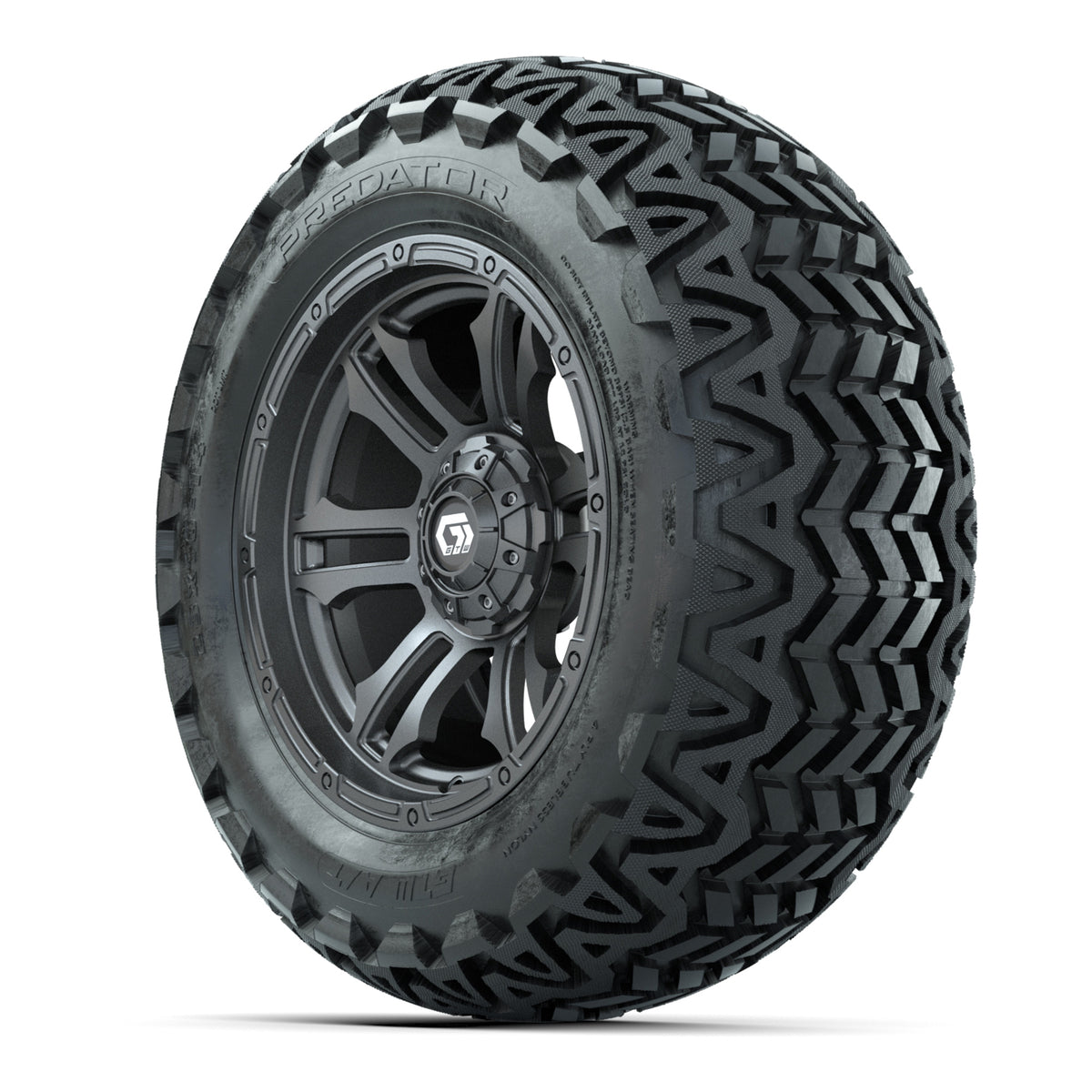 GTW® Shogun Gunmetal 14 in Wheels with 23x10-14 Predator All-Terrain Tires Full Set