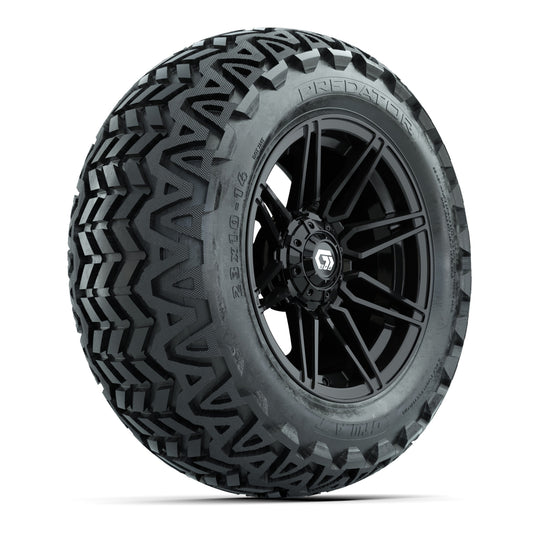 GTW® Stealth Gloss Black 14 in Wheels with 23x10-14 Predator All-Terrain Tires  Full Set