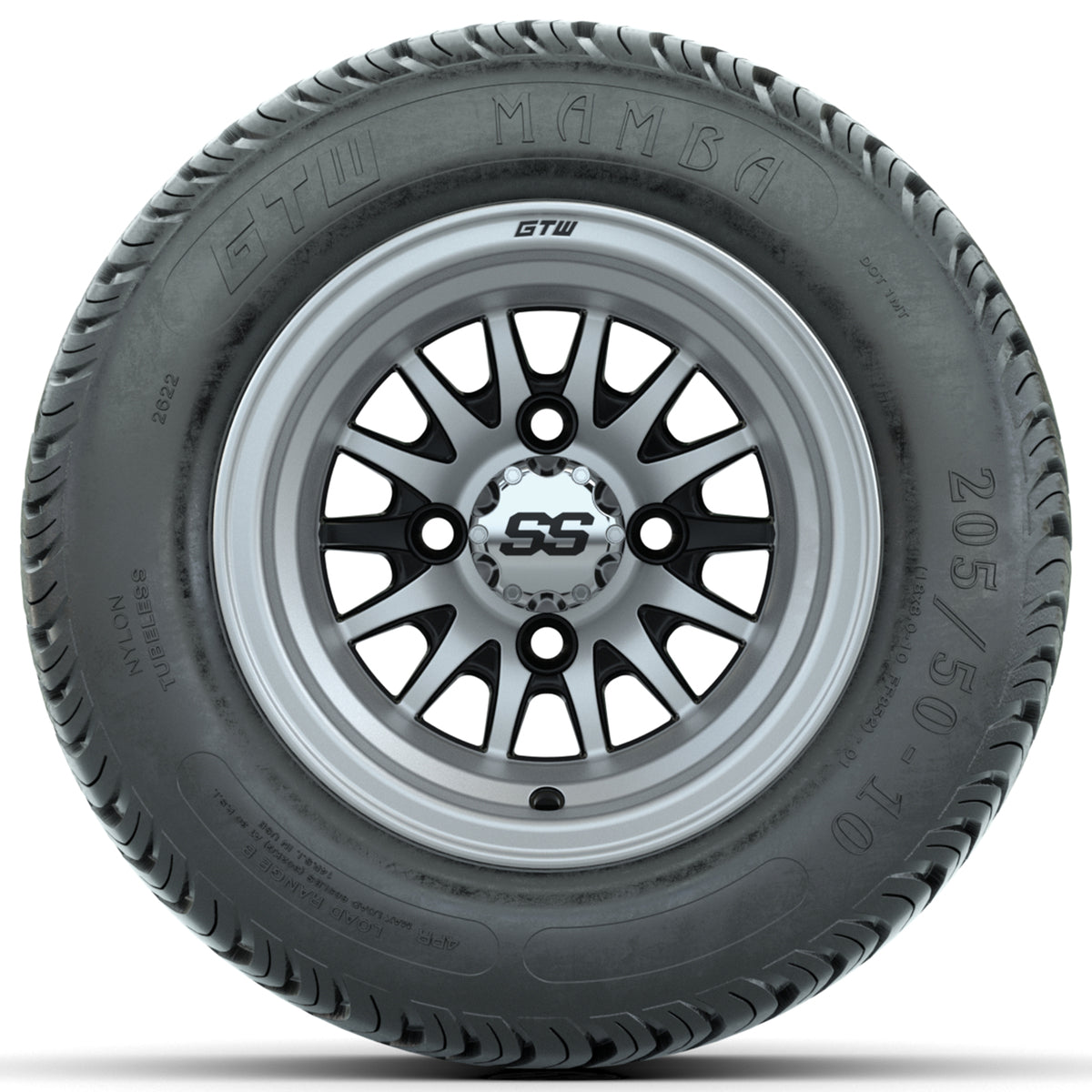 Set of (4) 10" GTW Medusa Wheels with 205/50-10 Mamba Street Tires