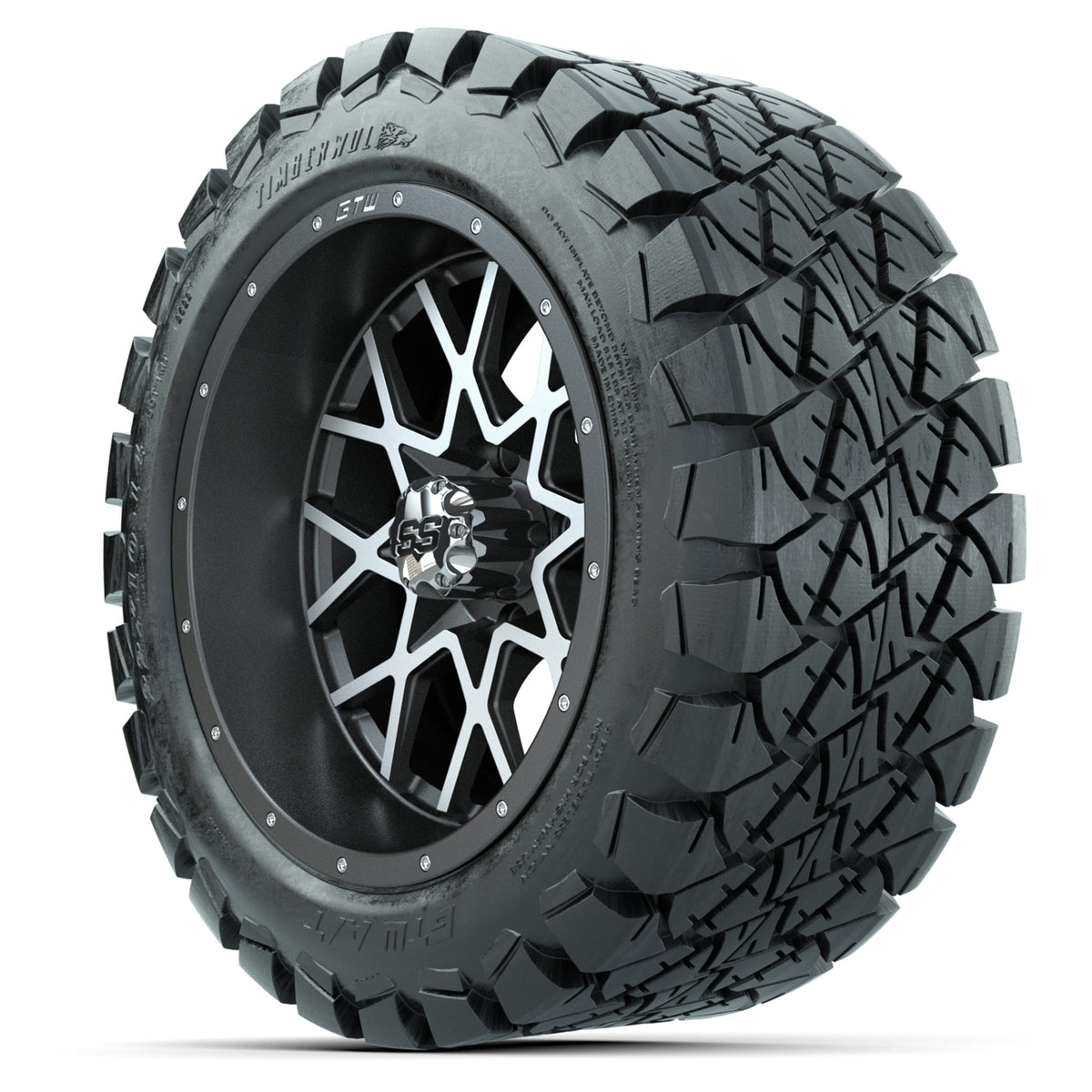 Set of (4) 14" GTW Vortex Wheels (Grey) w/22x10-14 GTW Timberwolf All-Terrain Tires