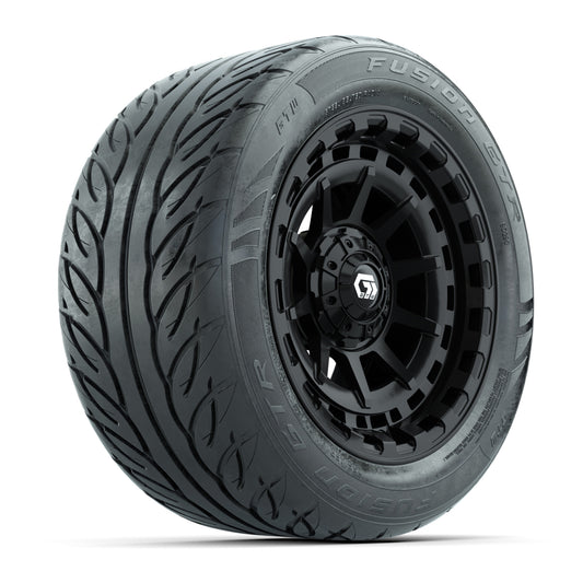 GTW Barricade Black 14" Wheels & 255/45-R14 Fusion GTR Street Tires – Set of 4