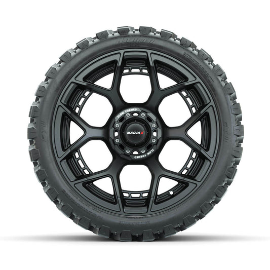 Set of (4) 15 inch MadJax Flow Form Evolution Matte Black Wheels with GTW® Nomad Off Road Tires