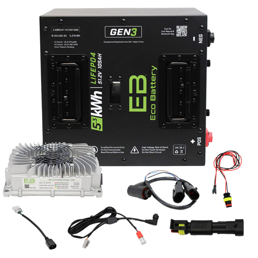 Advanced EV1 Eco Lithium 51v 105Ah GEN3 Battery Bundle - Thru Hole 10 year warranty