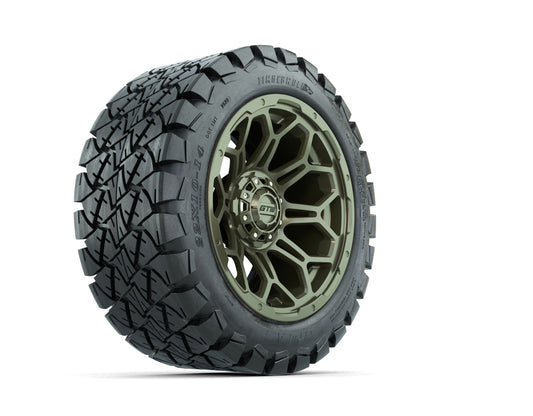 14" GTW Bravo Matte Recon Green Wheels with 22" Timberwolf  Set of 4