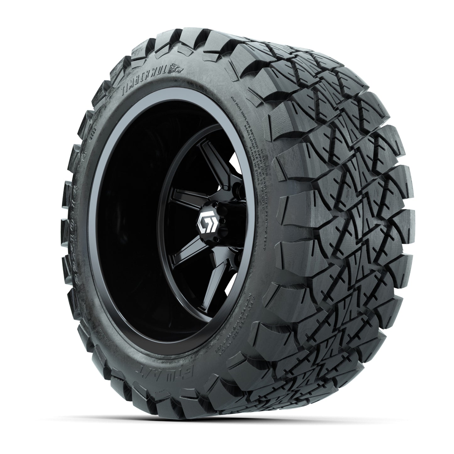 GTW Reaper Gloss Black 14" Wheels with 22X10-14 Timberwolf All-Terrain Tires - Full Set