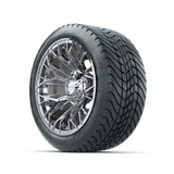 Set of (4) 14 in GTW® Stellar Chrome Wheels with 225/30-14 Mamba Street Tire