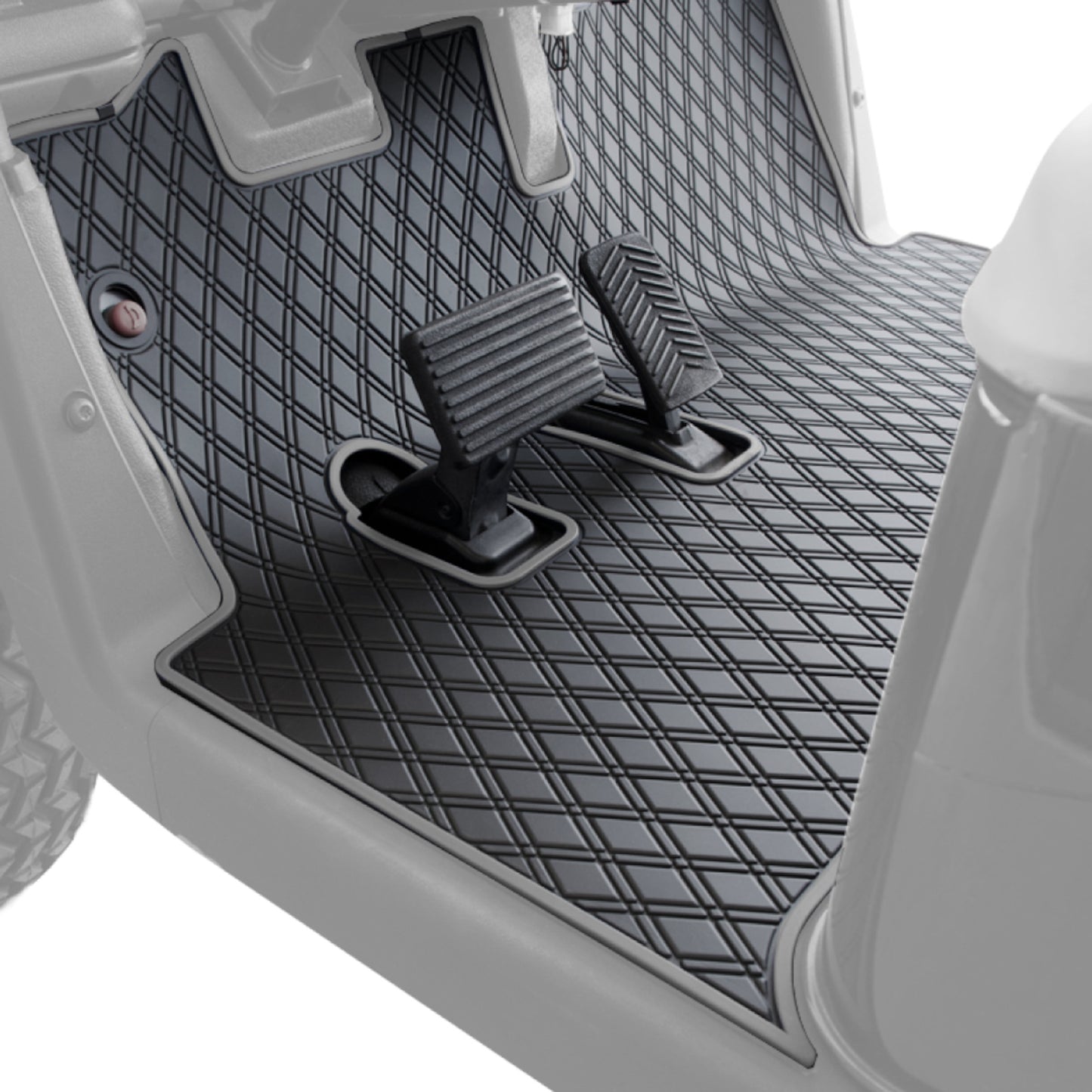 Xtreme Mats Full-Coverage Golf Cart Floor Mat | EZGO RXV 2008-2022 / 2Five / Western – Black/Gray
