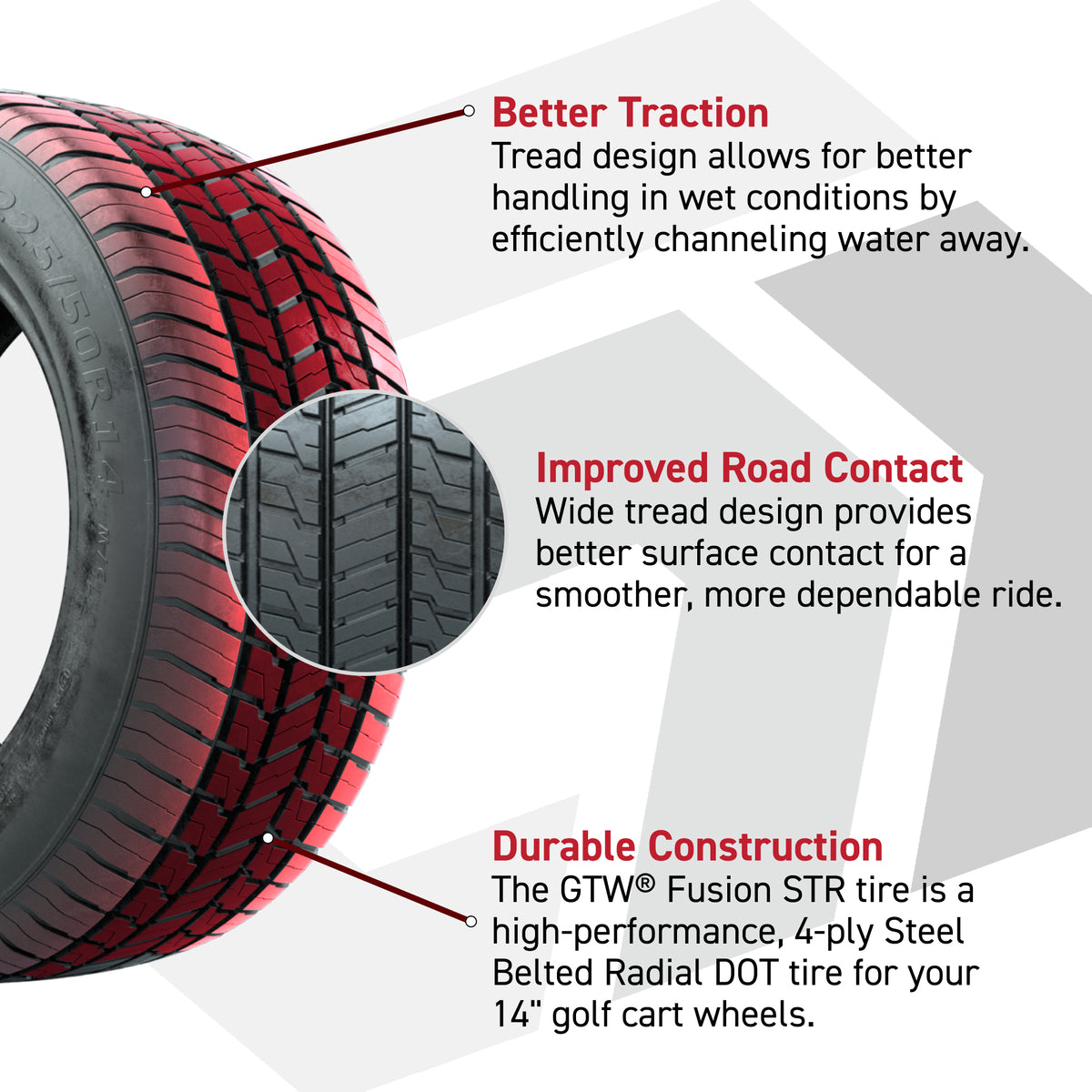 GTW Fusion STR 225/50-R14 DOT Street Tire