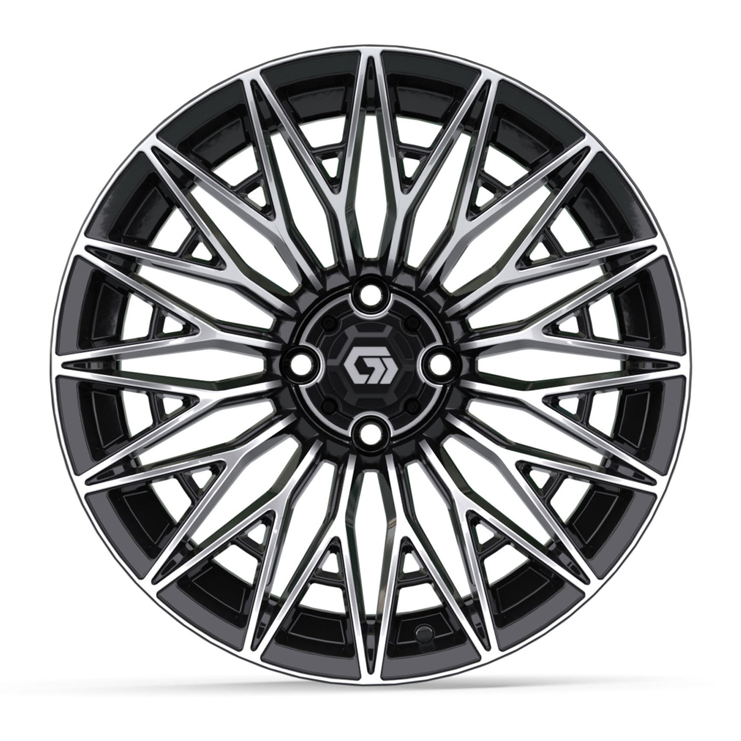 GTW® Blur Black & Machined 16" Golf Cart Wheel - Single
