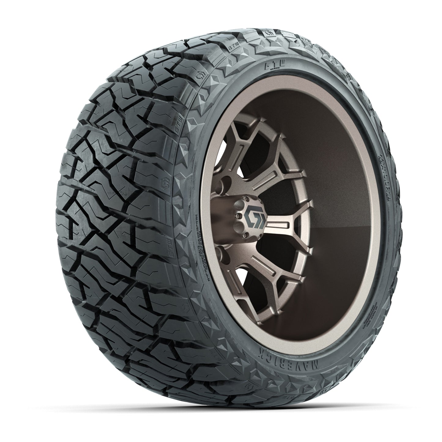 GTW® Assault Matte Bronze 14" Wheels with 23X10-R14 Maverick Steel Belted Radial All-Terrain Tires - Full Set