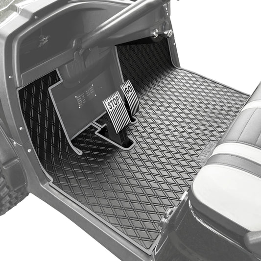 Xtreme Mats Full-Coverage Golf Cart Floor Mat | ICON i20 / i40 / i40L / Advanced EV1 – Black/Gray