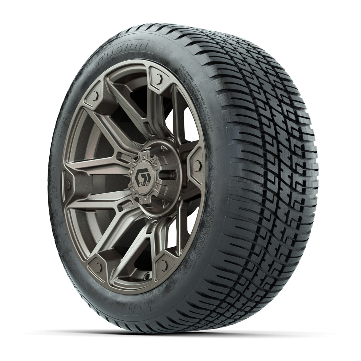 GTW® Graffiti Satin Bronze 14 in Wheels with 205/30-14 Fusion Street Tires Full Set