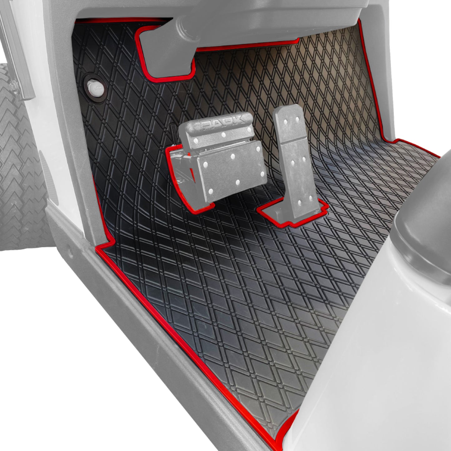 Xtreme Floor Mats for EZGO TXT / Workhorse / Express S4 / Valor / Cushman / Navitas (TXT Frame) | Black/Red
